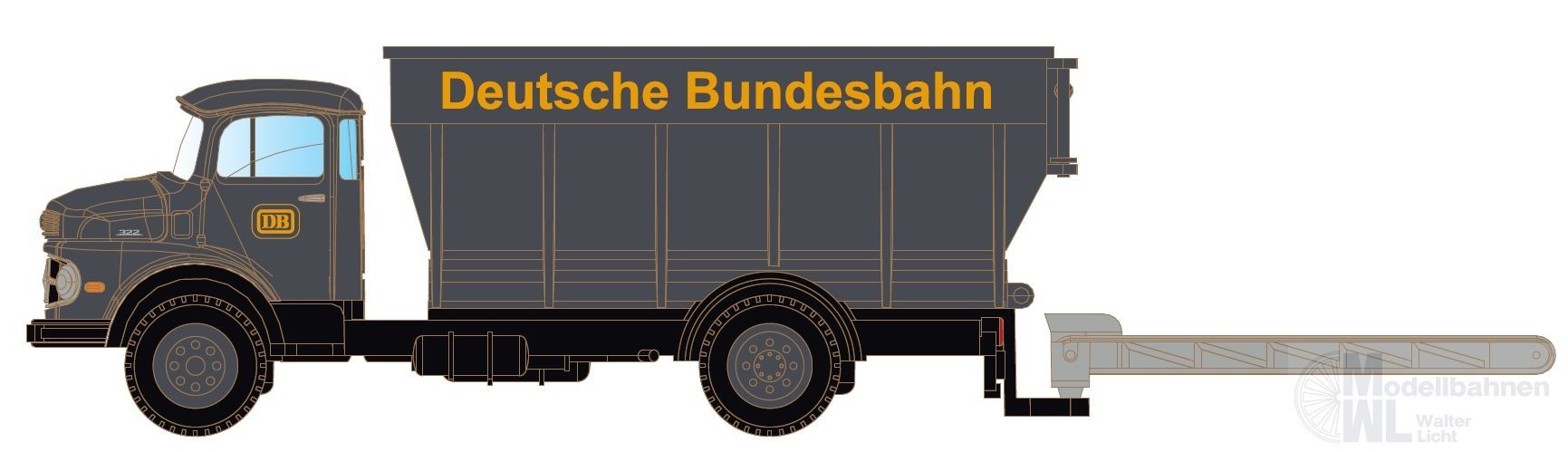 Lemke Minis 3551 - Mercedes-Benz L 322 Kohlenkuli - Deutsche Bundesbahn N 1:160