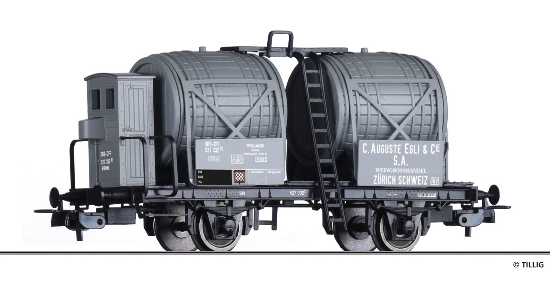 Tillig 76790 - Weinfasswagen SBB Ep.III C.Auguste Egli & Cie. H0/GL