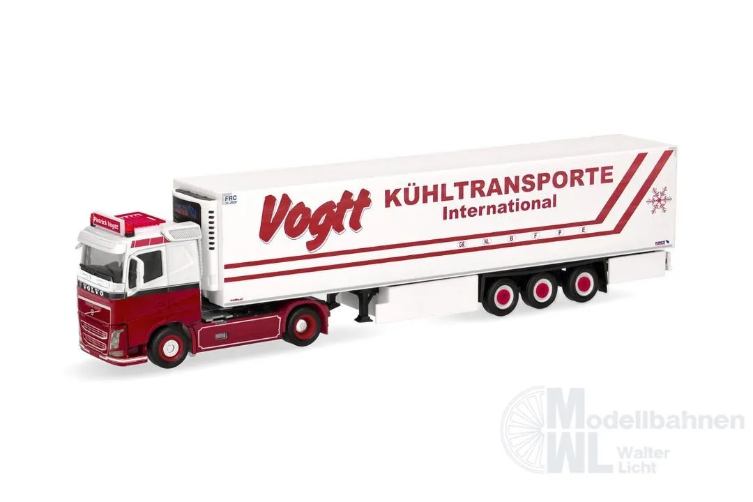 Herpa 321990 - Volvo FH Flachdach 2013 Kühlkoffer-Sattelzug Patrick Vogtt Kühltransporte