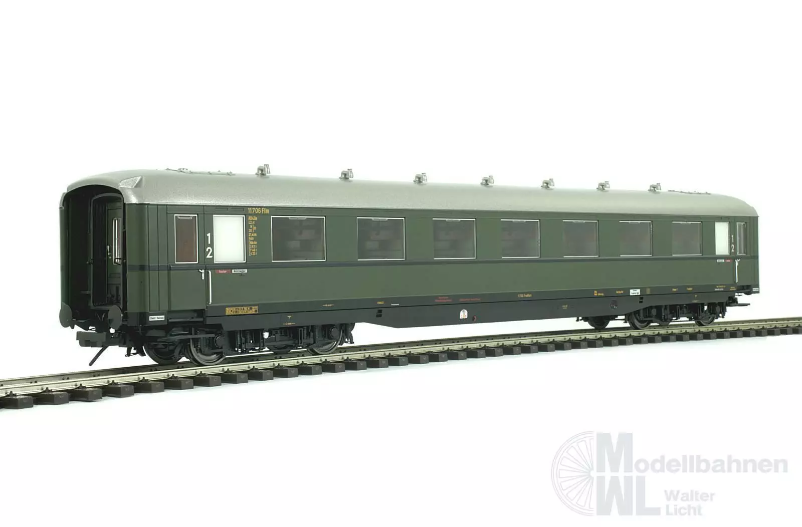 Lenz 41260-01 - Schürzenwagen DB Ep.III 1/2.Kl. AB4ü-38 flaschengrün Spur 0