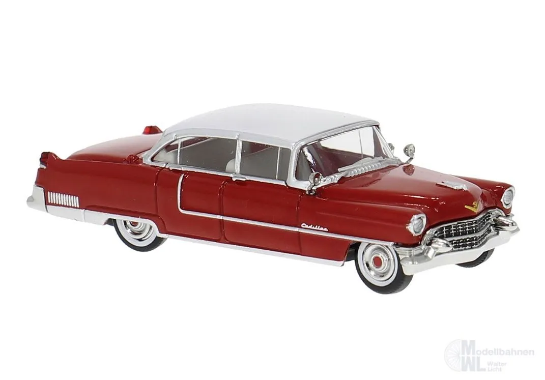 Brekina 18358 - Cadillac Fleetwood 1955 rot/weiß H0 1:87
