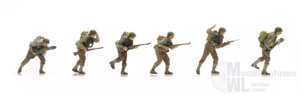 ARTITEC b.v. 5870116 - US D-Day Infanterie stürmt den Strand (6x) Fertigmodell H0 1:87
