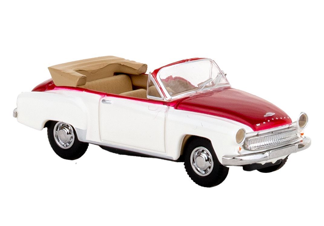 Brekina 27053 - Wartburg 311 Cabrio weiß/rot H0 1:87
