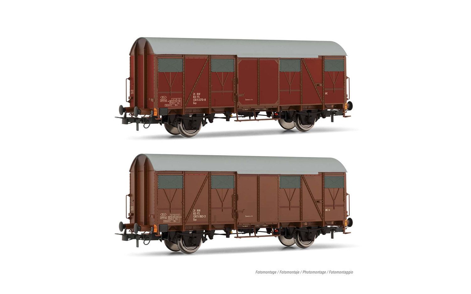 Rivarossi 6505 - Güterwagen Set gedeckt FS Ep.IV/V 2.tlg. H0/GL