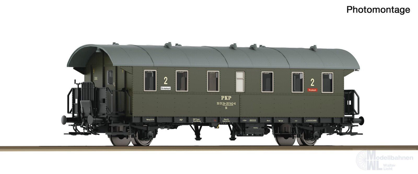 Roco 6280083 - Personenwagen Donnerbüchse PKP Ep.III 2.Kl. Bi 2.Betr.Nr. TT 1:120