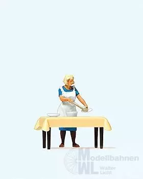 Preiser 28130 - Hausfrau am Tisch, Essen schö H0 1:87
