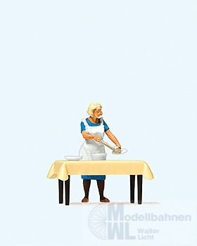 Preiser 28130 - Hausfrau am Tisch, Essen schö H0 1:87