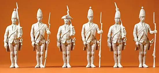 Preiser 57809 - Preußen um 1756 6 Figuren unbemalt 1:24