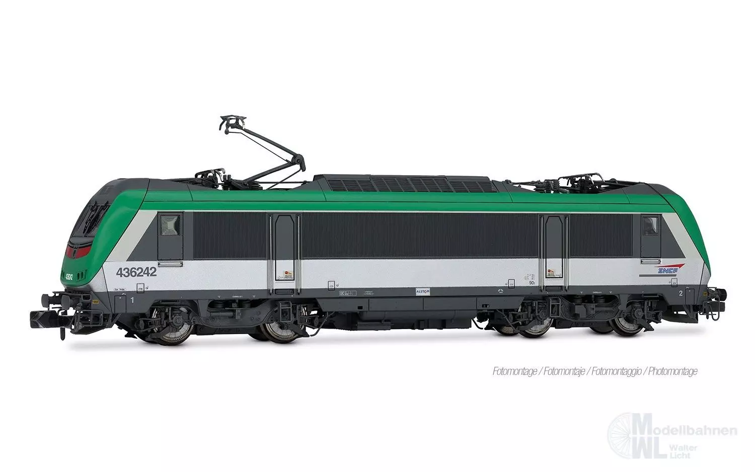 Arnold 2680S - E-Lok BB 436242 SNCF Ep.V silber/grün FRET N 1:160 Sound
