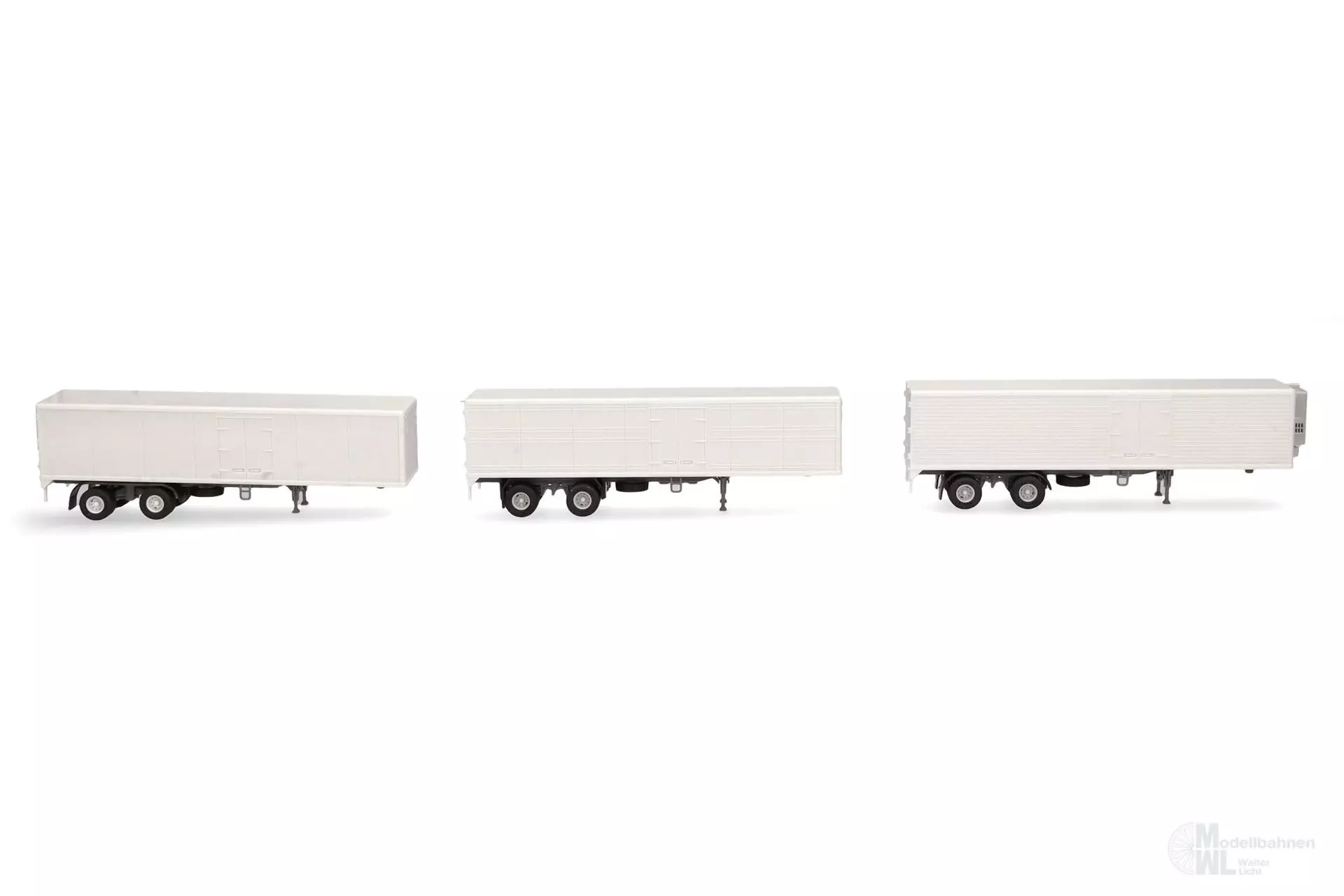 Herpa 87MBS026512 - Set mit drei undekorierten Kofferaufliegern H0 1:87
