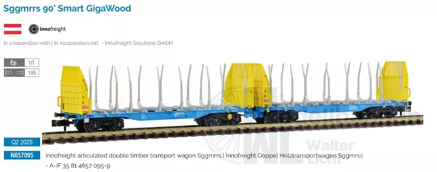 Sudexpress N657095 - Holztransportwagen Sggmrrs 90 Innofreight Ep.VI N 1:160