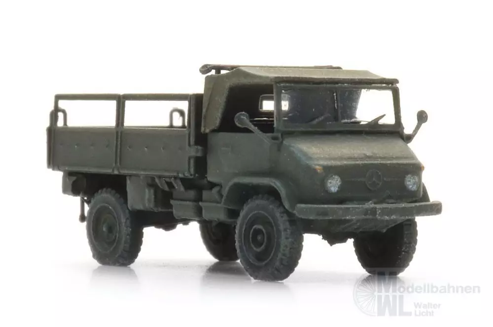 ARTITEC b.v. 6160114 - BRD Unimog 404s Pritsche offen gelboliv N 1:160 Fertigmodell