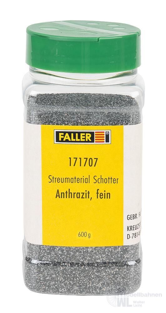 Faller 171707 - Streumaterial Schotter anthrazit fein 600 g H0 1:87