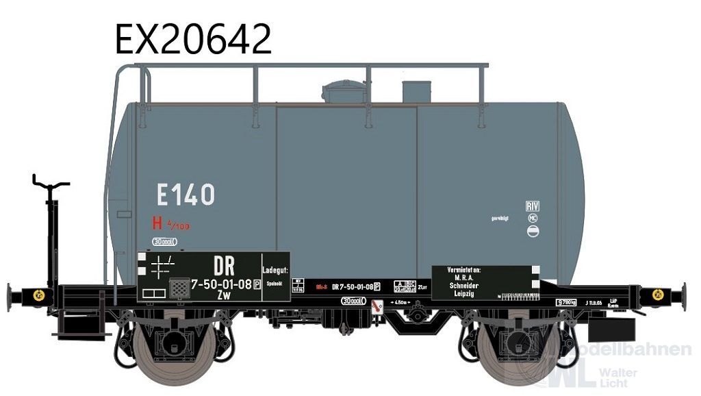 Exact Train 20642 - Kesselwagen DR Ep.III 30m3 Uedinger E140 Speiseöl H0/GL