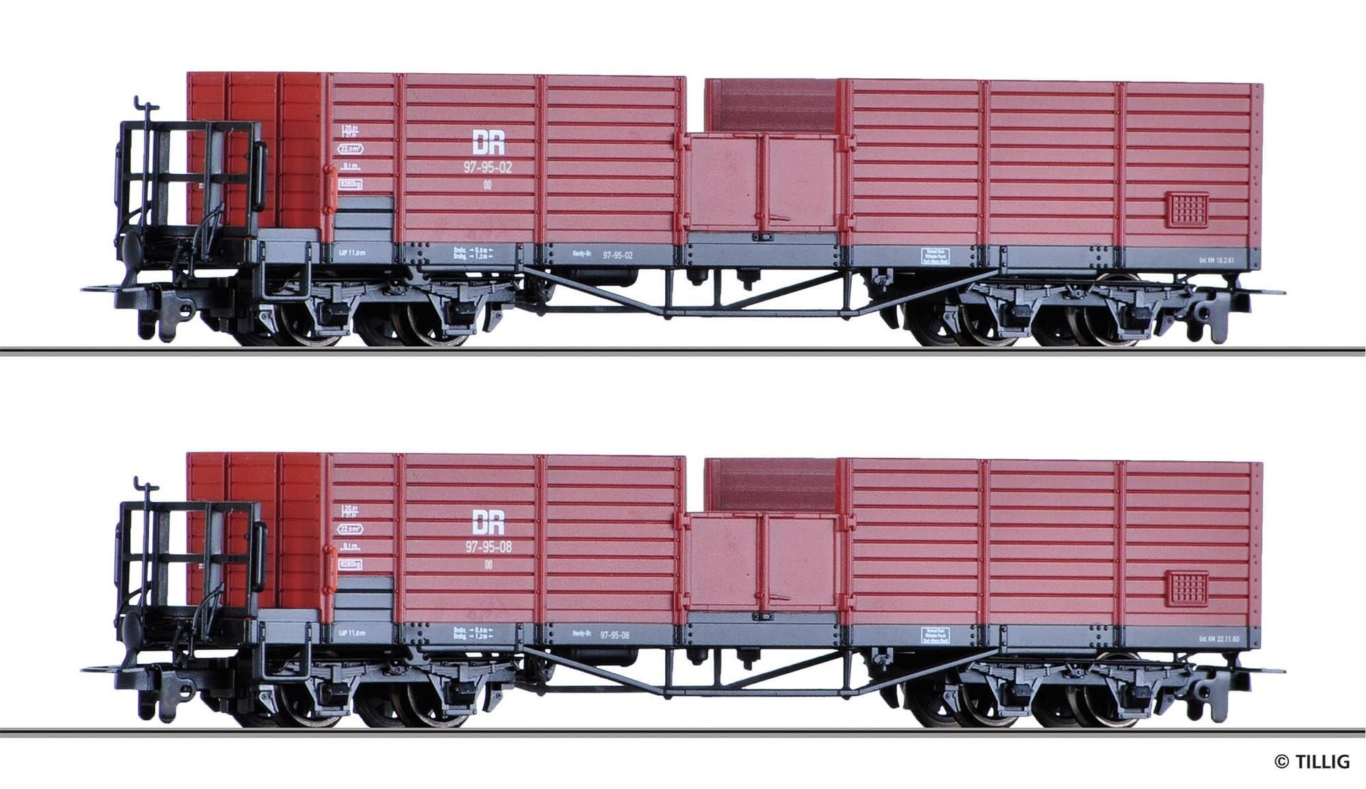 Tillig 05924 - Güterwagen Set DR Ep.III 2.tlg. H0e Tillig 05924 - Güterwagen Set DR Ep.III 2.tlg. H0e