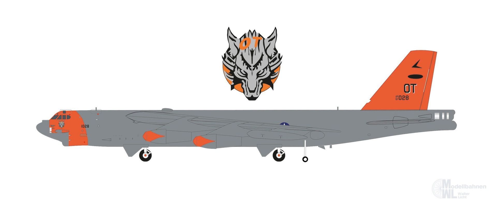 Herpa 573726 - B-52H USAF 49th TES Orange 1:200 Herpa 573726 - B-52H USAF 49th TES Orange 1:200