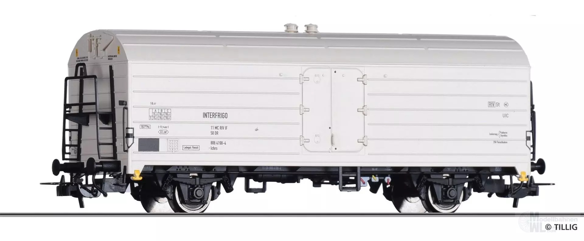Tillig 79605 - Kühlwagen DR Ep.IV Ichrs Interfrigo H0/WS