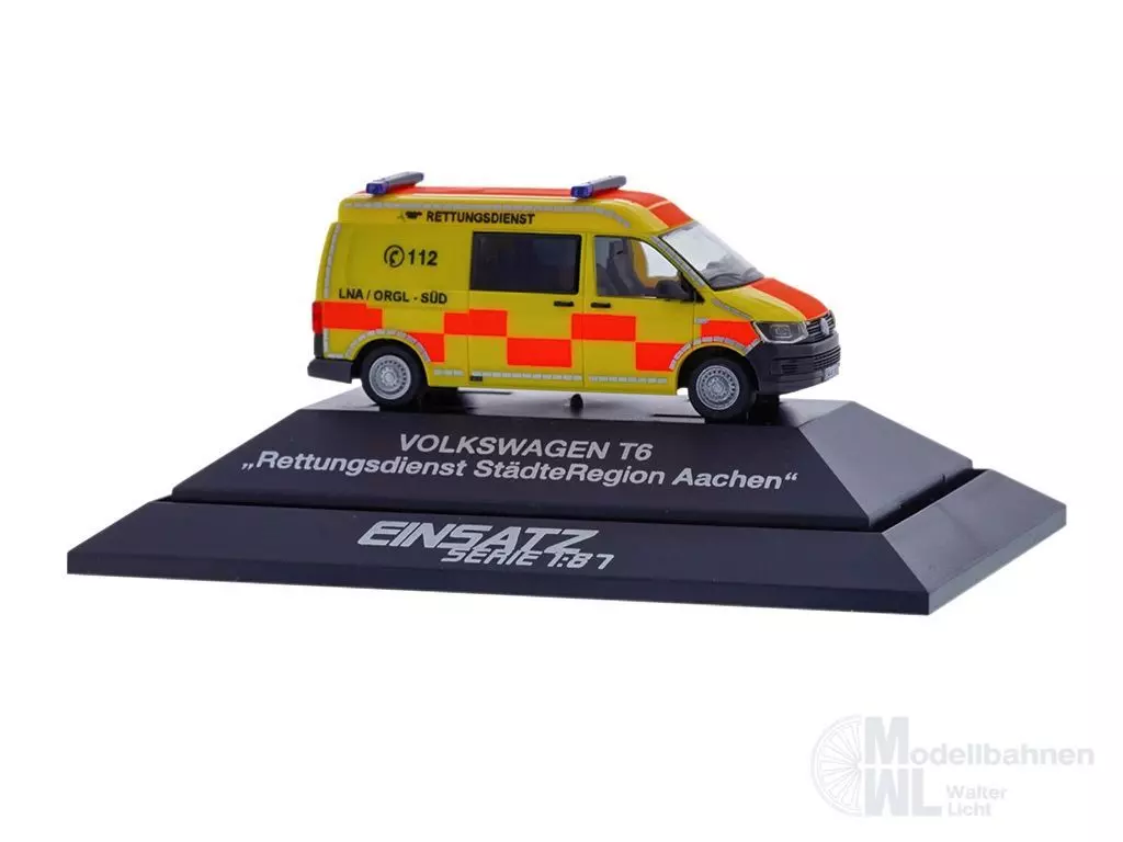 Rietze 53814 - Volkswagen T6 Rettungsdienst Städte Region Aachen H0 1:87