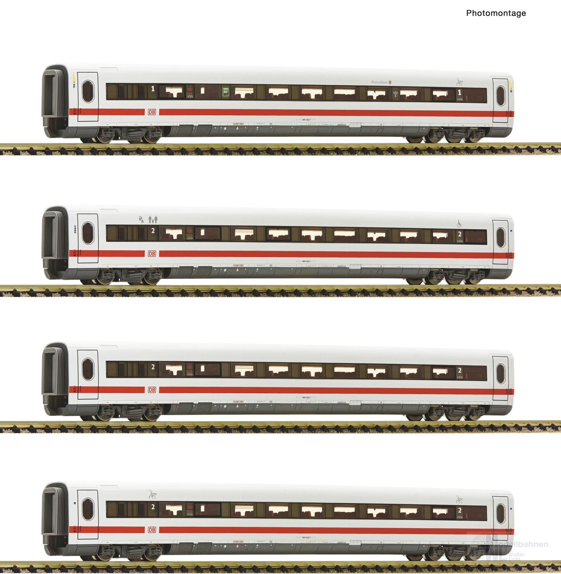 Fleischmann 7760004 - Ergänzungswagen Set zum ICE 2 DB Ep.VI 4.tlg. N 1:160