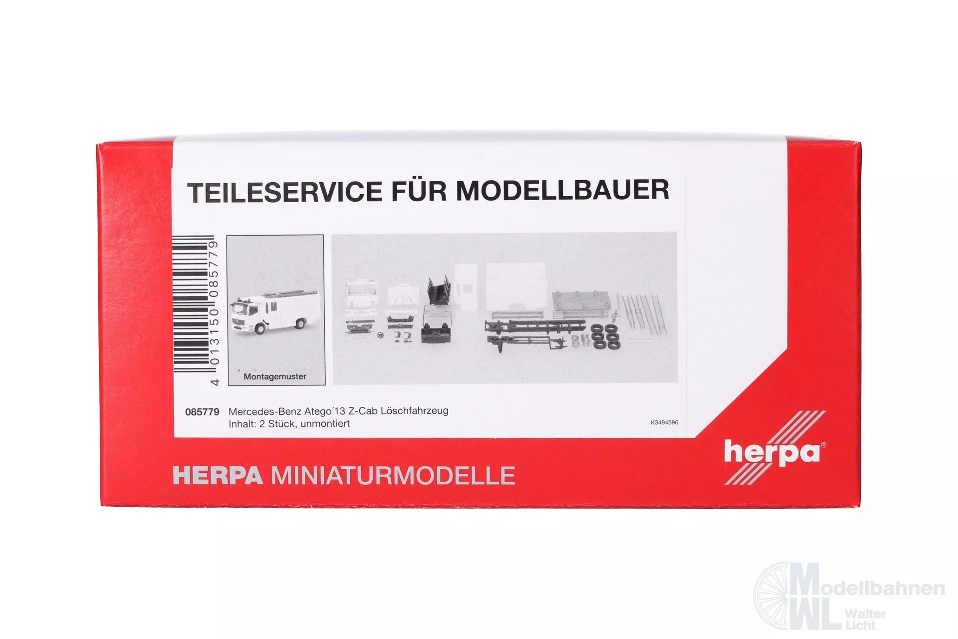 Herpa 085779 - Teielservice Mercedes-Benz Atego 2013 Z-Cab Löschfahrzeug H0 1:87