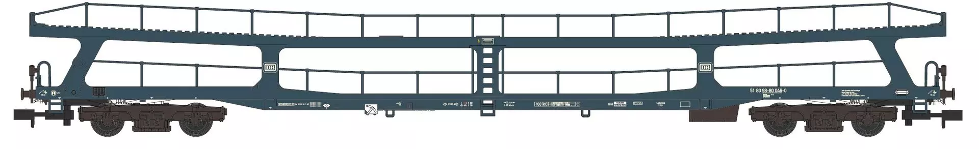 Hobbytrain 24601 - Autotransportwagen Set DB Ep.IV DDm915 fernblau 2.tlg. N 1:160