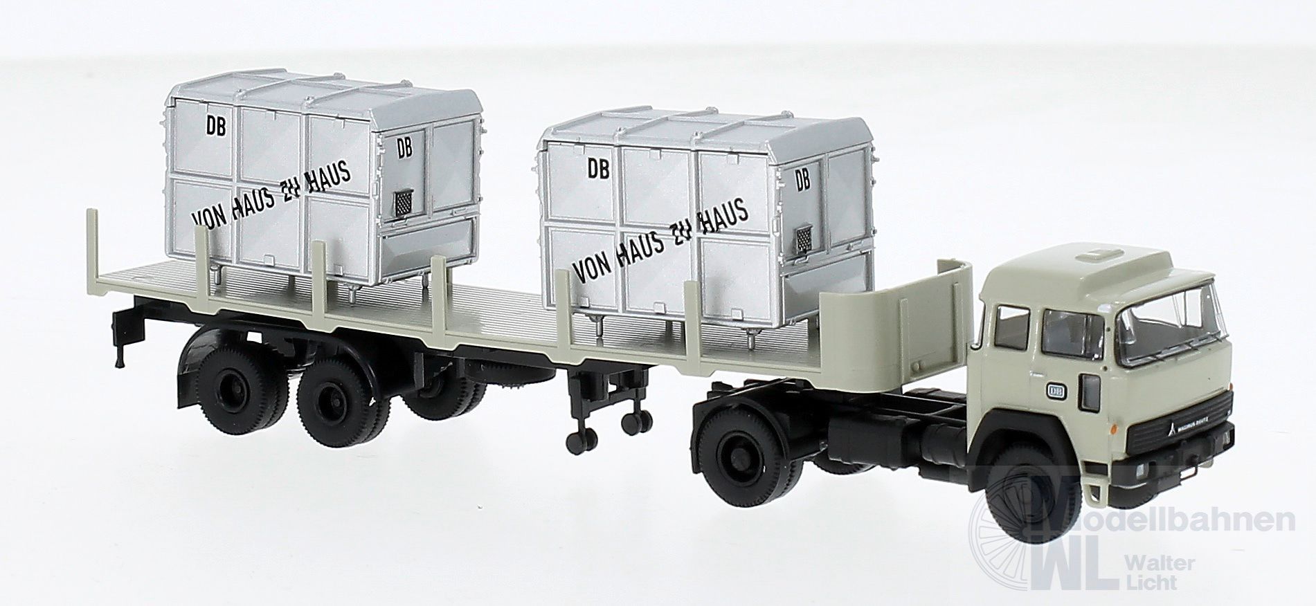 Brekina 83288 - Magirus 310 D16 Rungensattelzug mit Ladegut H0 1:87