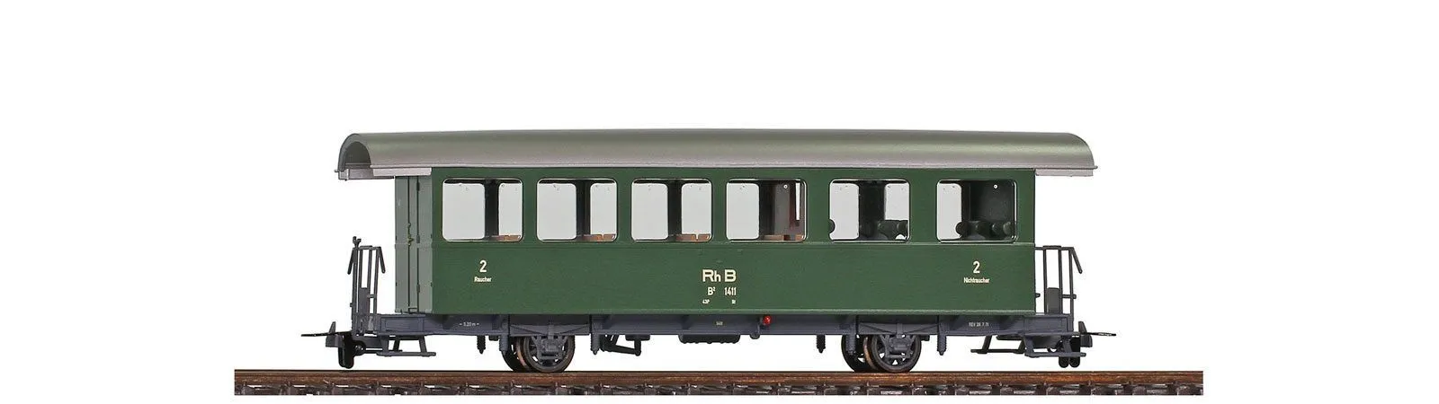 Bemo 3233120 - Personenwagen RhB Ep.II/III B2 1411 grün H0m
