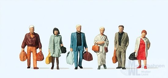 Preiser 14070 - Gehende Bahnreisende H0 1:87