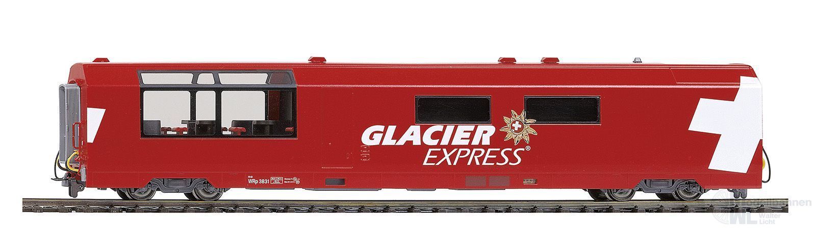 Bemo 3689132 - Servicewagen RhB Ep.VI Glacier Express WRp 3832 H0/GL