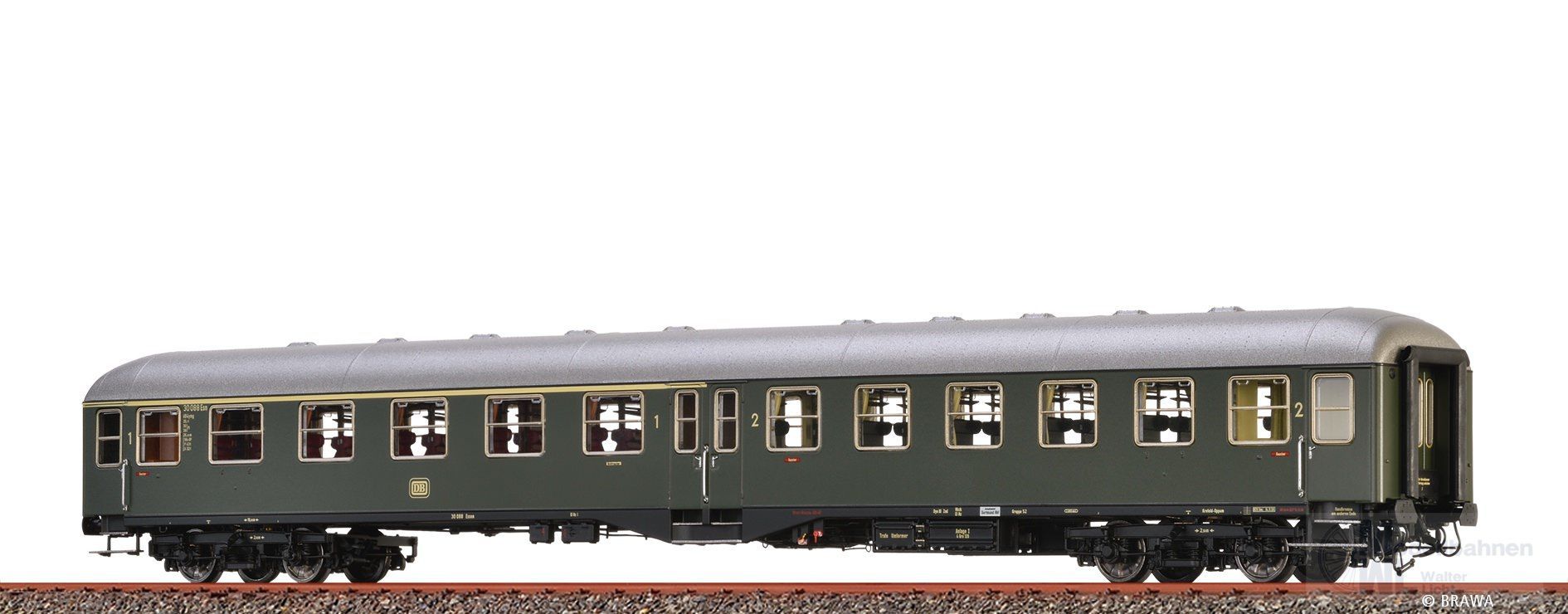Brawa 58012 - Mitteleinstiegswagen DB Ep.III 1/2.Kl. H0/GL Innenbeleuchtung