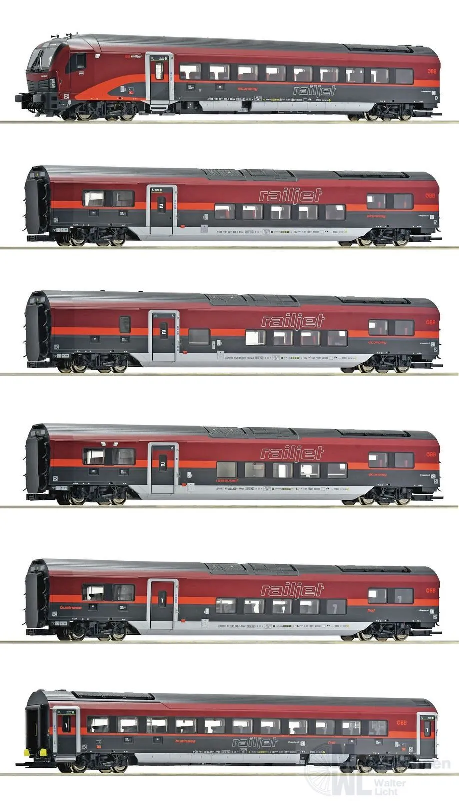 Roco 6200178 - Personenwagen Set Railjet ÖBB Ep.VI 6.tlg. H0/GL