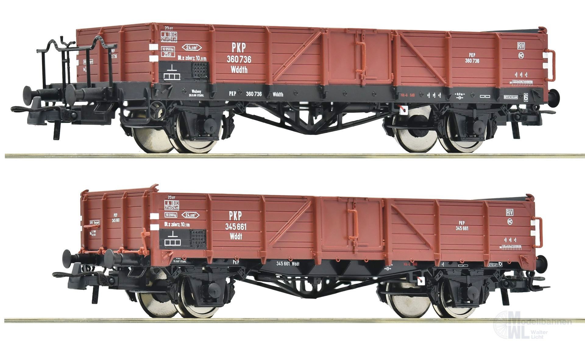 Roco 6600150 - Güterwagen Set PKP Ep.III 2.tlg. H0/GL Roco 6600150 - Güterwagen Set PKP Ep.III 2.tlg. H0/GL