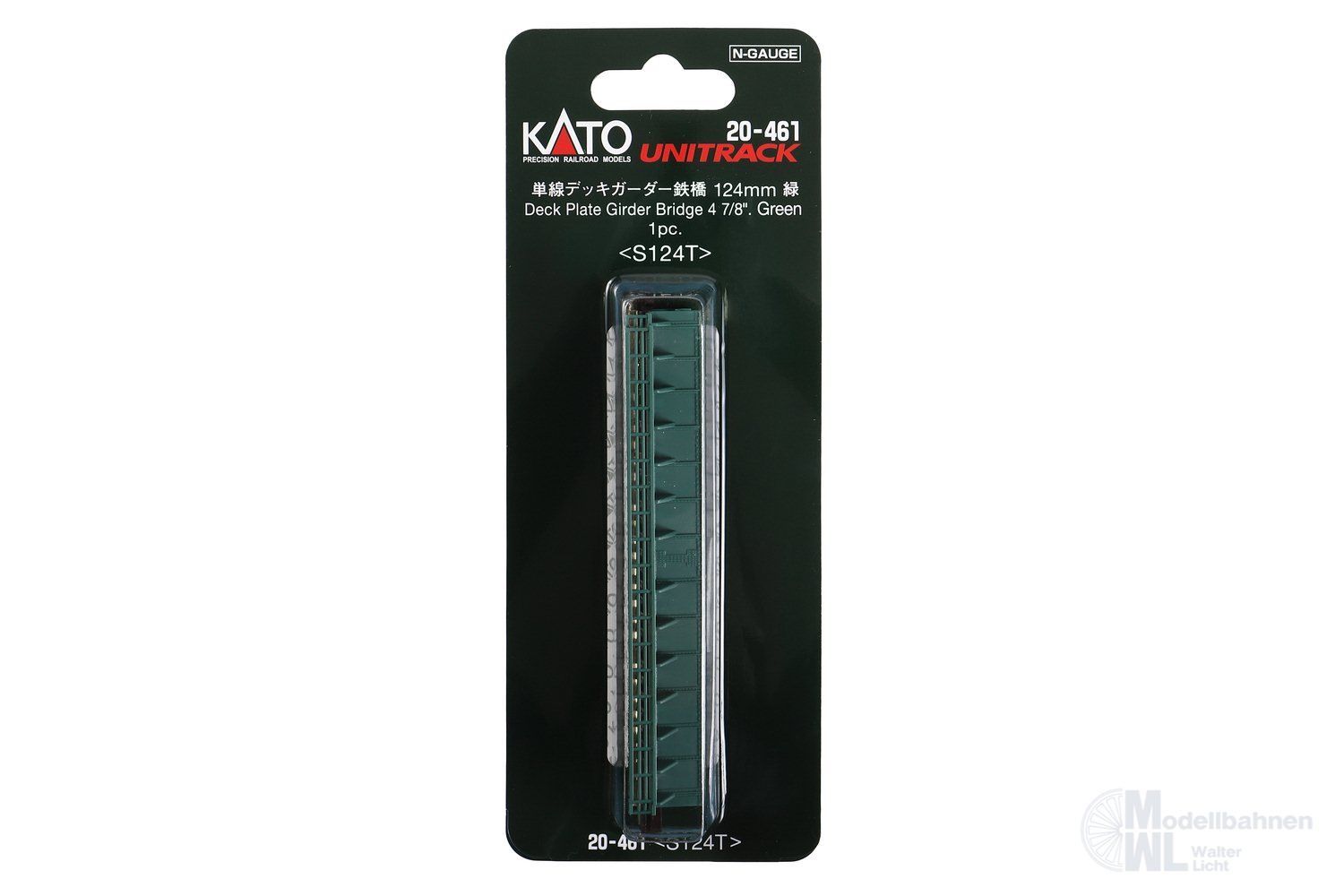 Kato 20-461 - Blechträgerbrücke gerade 124mm Grün mit Geländer N 1:160 Kato 20-461 - Blechträgerbrücke gerade 124mm Grün mit Geländer N 1:160