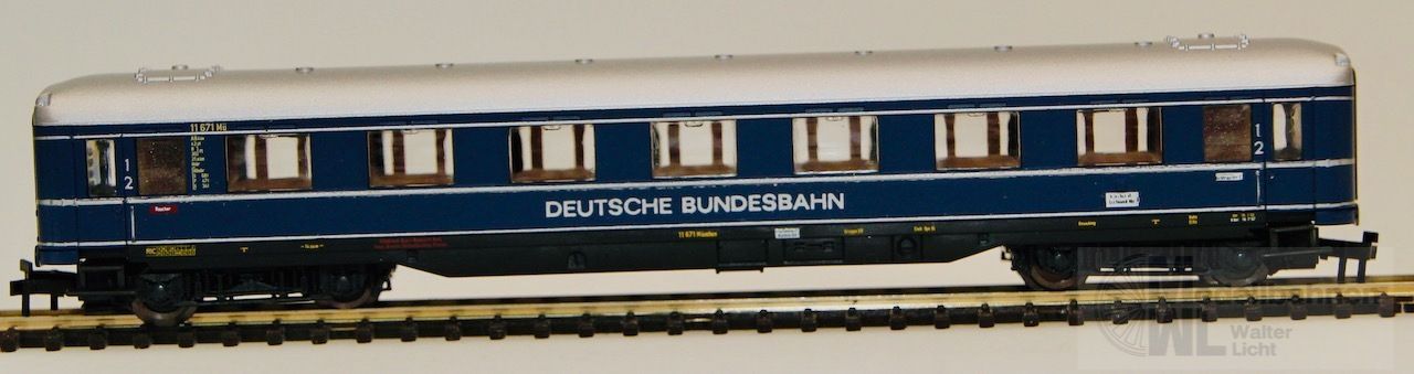 Roco 02267C - ROCO - Schürzenwagen DB 1/2.KL. AB4üe blau N 1:160