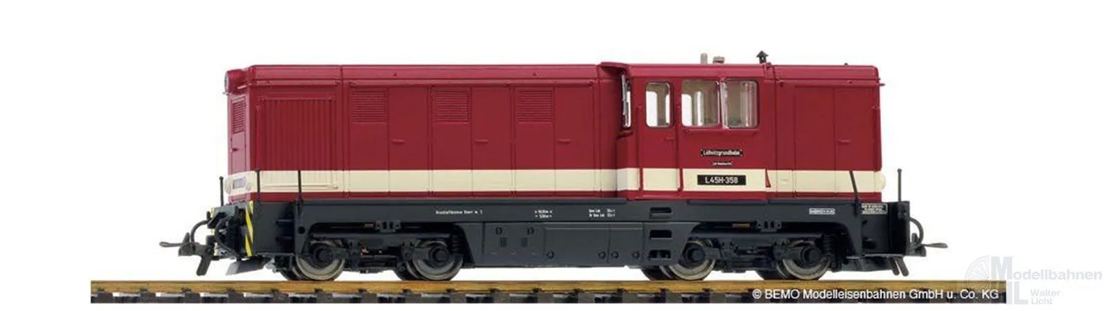 Bemo 1020875 - Diesellok L45H-358 SDG Lössnitzgrundbahn Ep.V/VI rot H0e