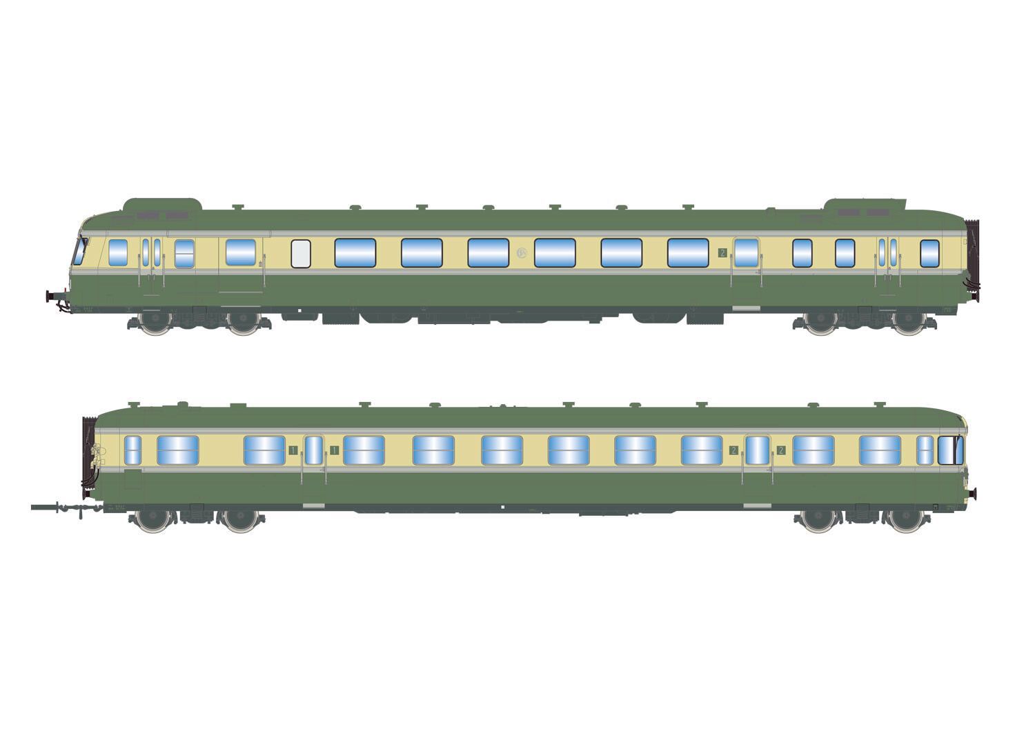 Jouef 2420 - Triebzug RGP II X 7714 SNCF Ep.III/IV 2.tlg. H0/GL
