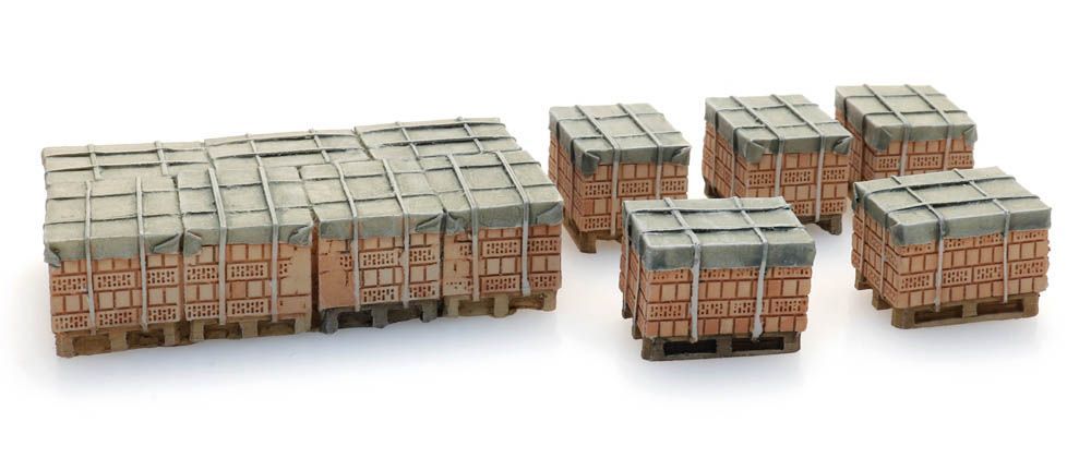 ARTITEC b.v. 487.801.91 - Ladegut Ziegel auf Paletten H0 1:87