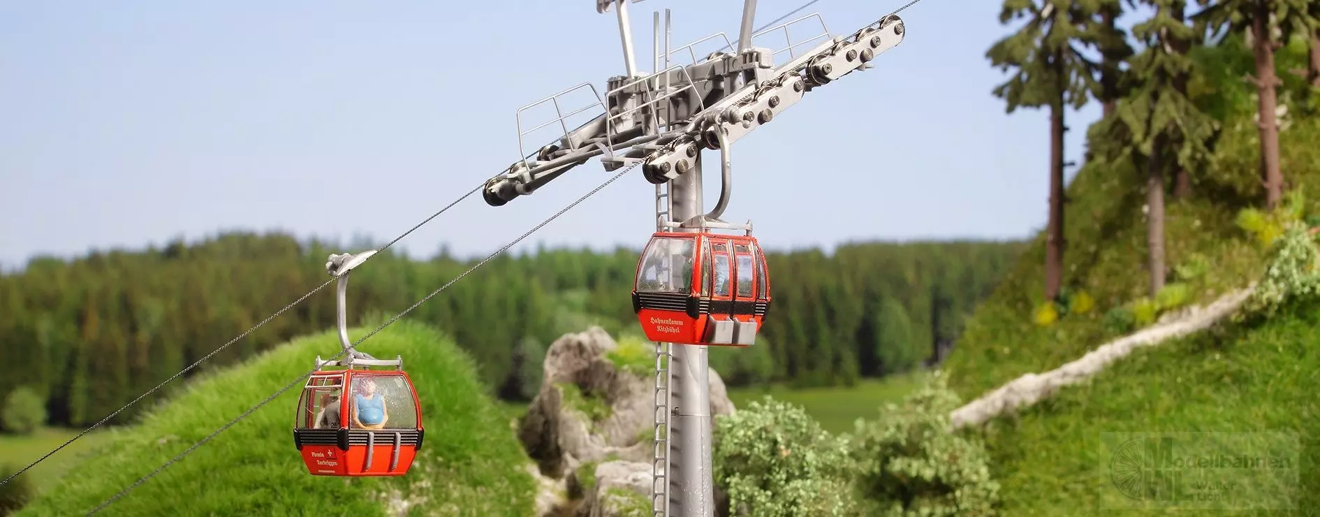 Brawa 6344 - Hahnenkammbahn Ergänzungspackung 2 Gondeln H0 1:87