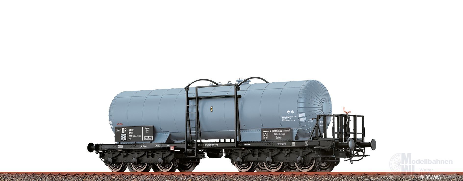 Brawa 58223 - Kesselwagen DR Ep.IV 6-achsig ZZh VEB Chemiefaserkombinat Wilhelm Pieck H