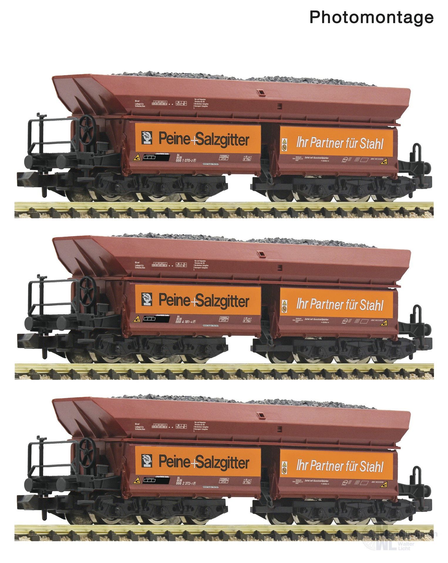 Fleischmann 6660150 - Erzwagen Set DB Ep.IV Peine Salzgitter 3.tlg. Set 2 N 1:160