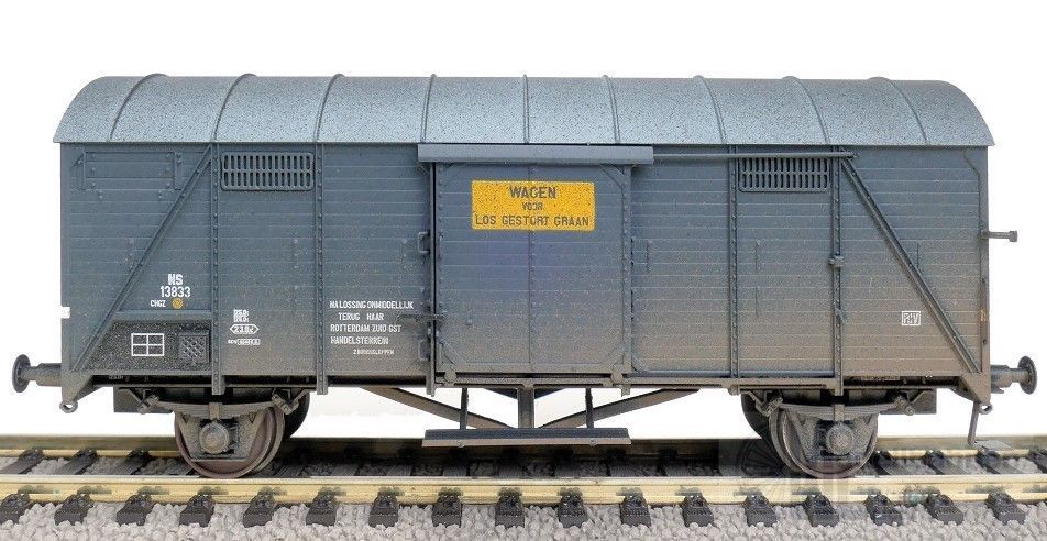 Exact Train 22075 - Güterwagen gedeckt NS Ep.III CHGZ RIV 'Los gestort graan' gealtert H0/GL Exact Train 22075 - Güterwagen gedeckt NS Ep.III CHGZ RIV 'Los gestort graan' gealtert H0/GL