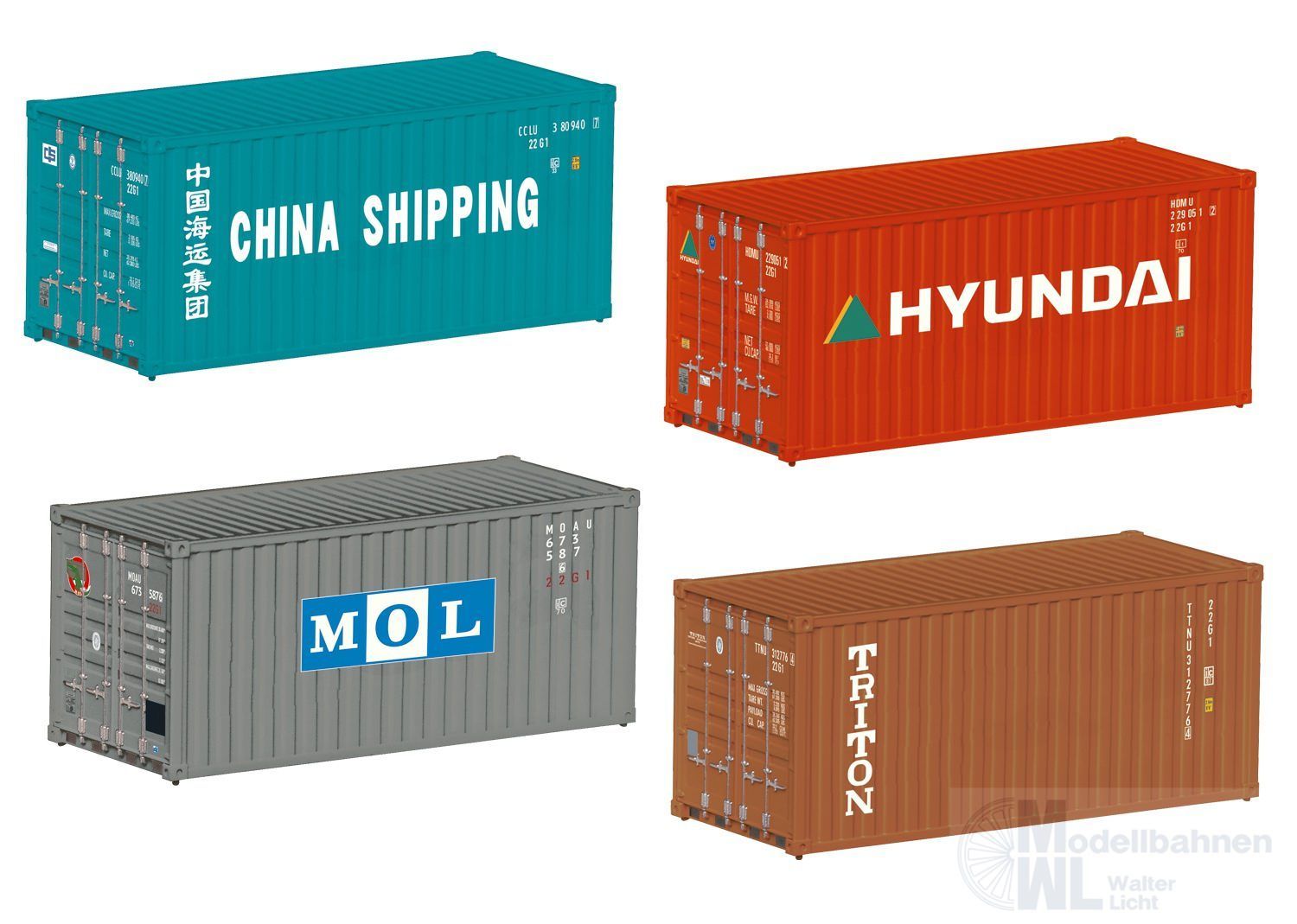 Märklin 76553 - Container Set 20ft. 4 Stück H0/WS