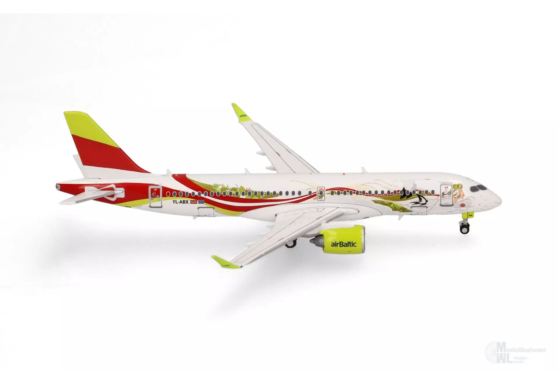 Herpa 562850 - Airbus A220-300 airBaltic 50th A220 1:400