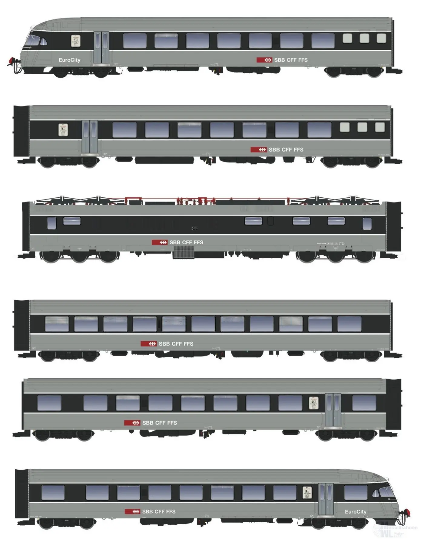 LS Models 17525 - Triebzug RAe SBB Ep.V TEE II Gottardo 6-tlg. EuroCity H0/WS