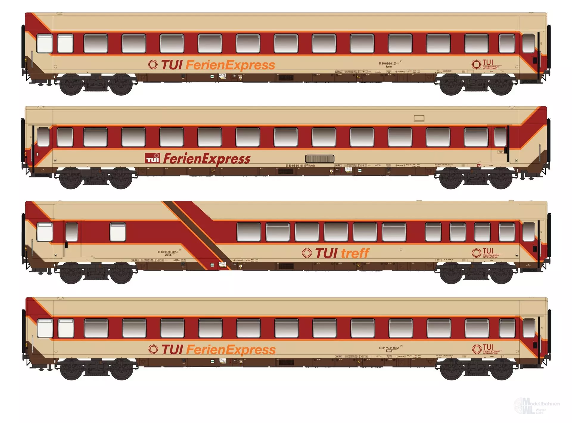LS Models 96027N - Personenwagen Set TUI Ferienexpress Ep.IV 4.tlg. Set I N