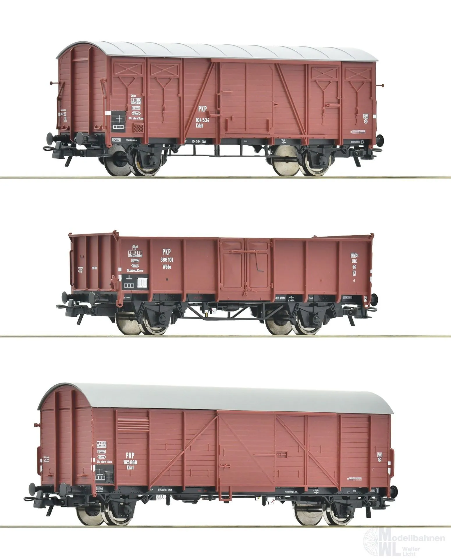 Roco 6600273 - Güterwagen Set PKP Ep.III 3.tlg. H0/GL