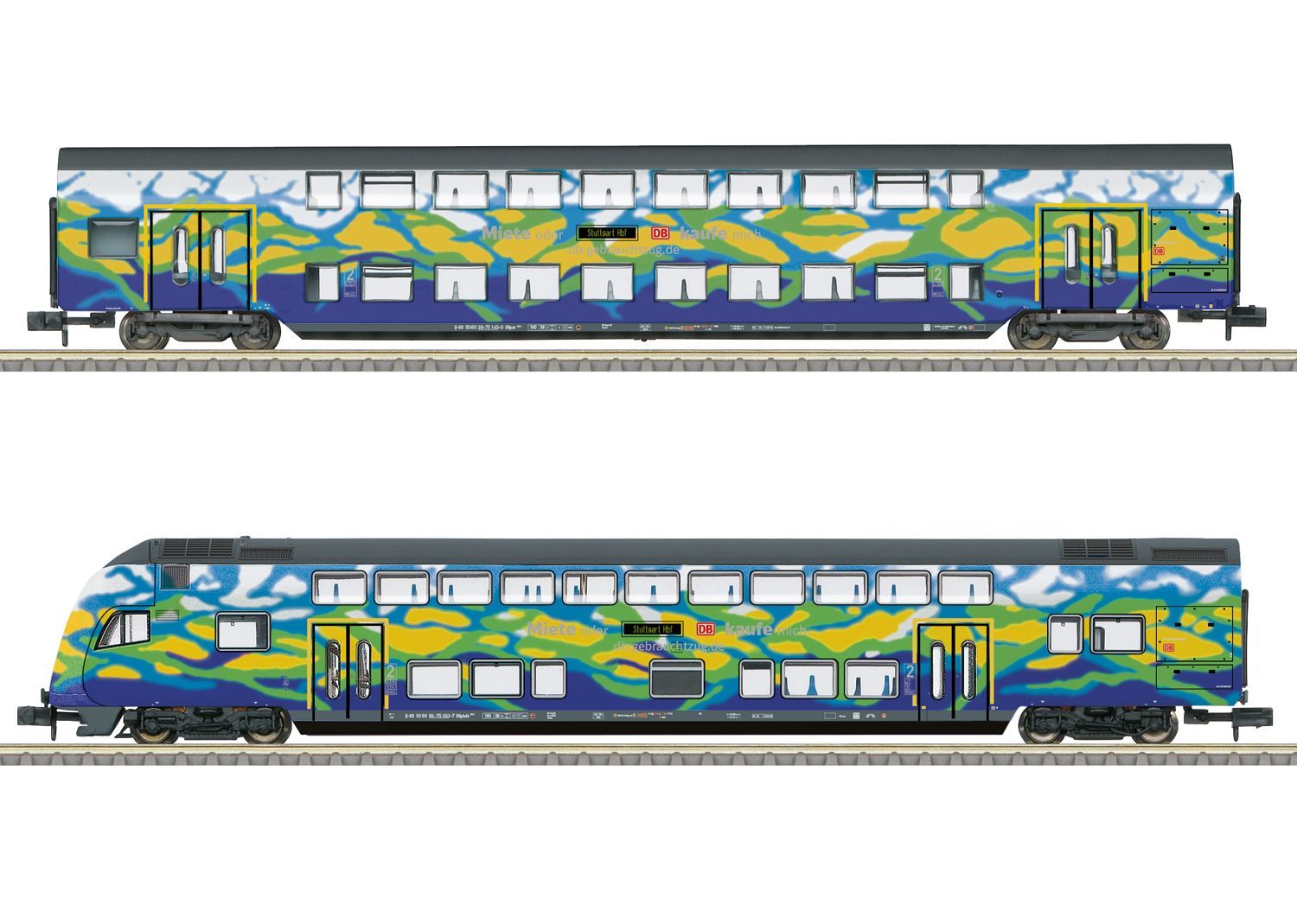 Trix 18299 - Doppelstockwagen-Set DB Ep.VI 2.tlg. Touristik N 1:160