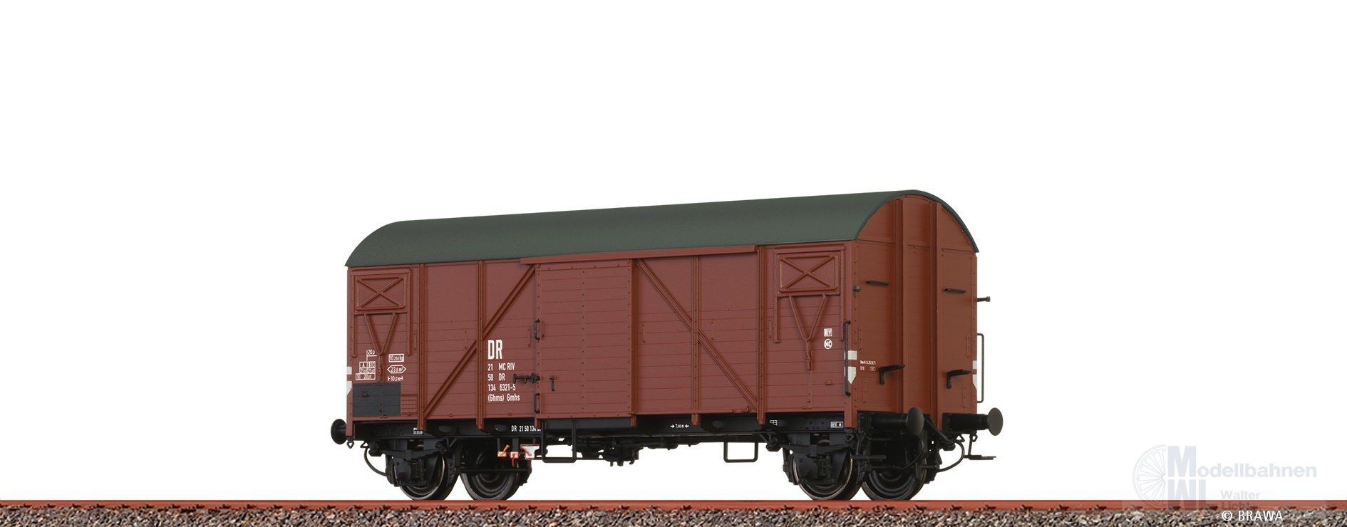 Brawa 50726 - Güterwagen ged. DR Ep.IV Gmhs H0/GL