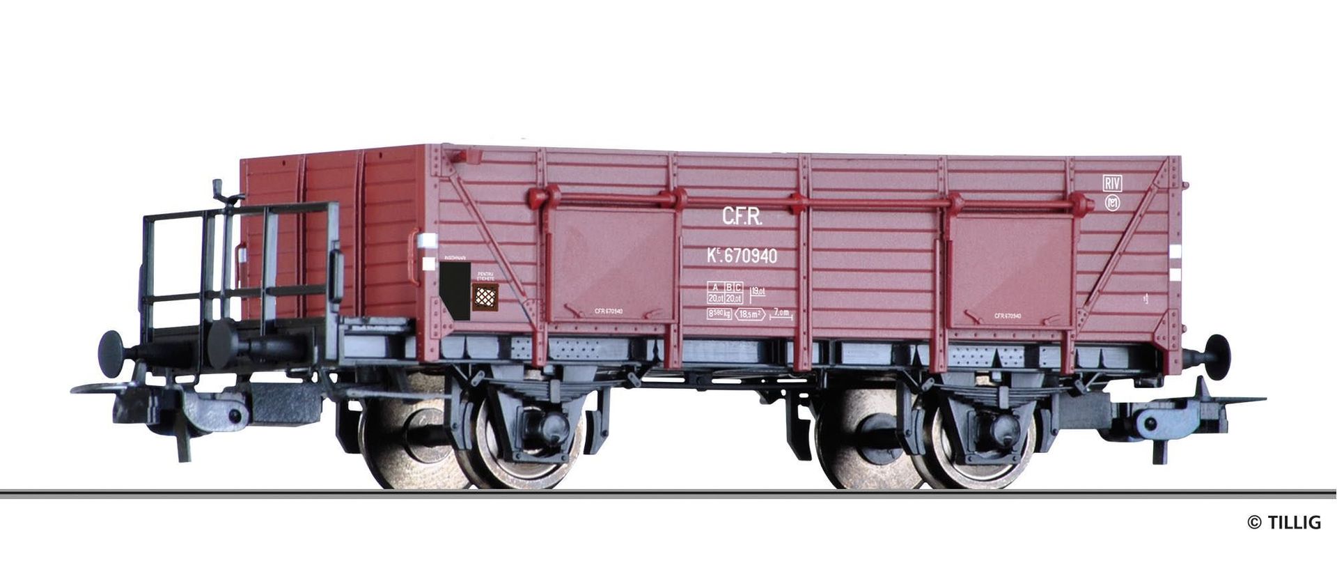 Tillig 76898 - Güterwagen offen CFR Ep.III Ke H0/GL