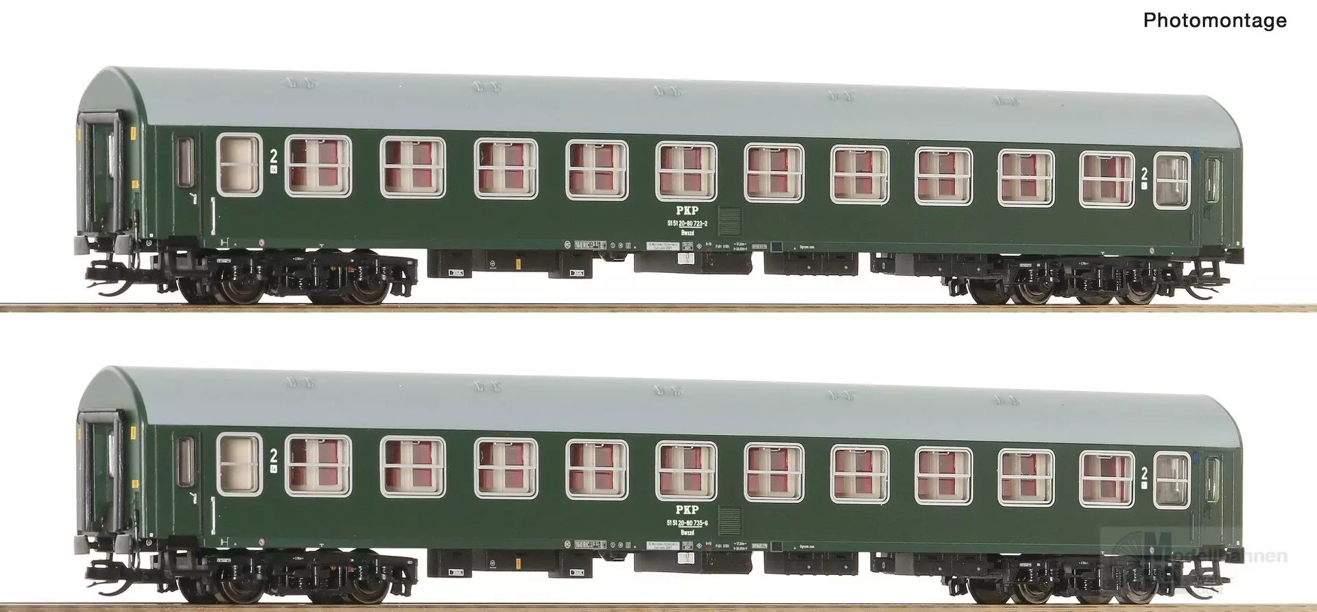Roco 6280043 - Personenwagen Set PKP Ep.IV Y/B 70 2.tlg. TT 1:120